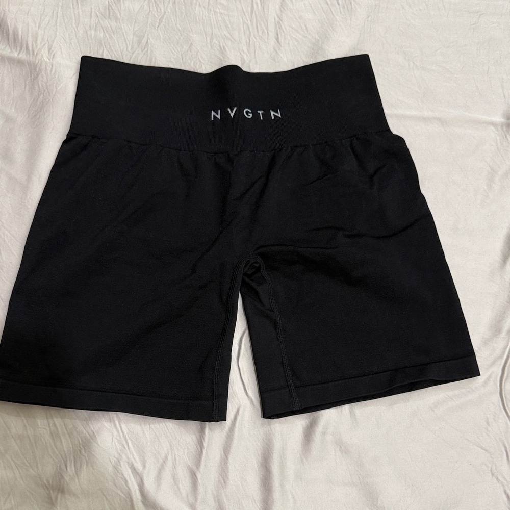 NVGTN Black High-Rise Performance Bike Shorts
